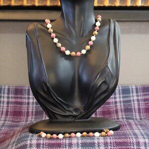 Jasper Stone Beaded Necklace Bracelet Set